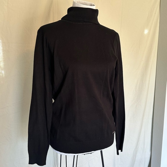 Calvin Klein Sweaters - Calvin Klein Black Knit Turtleneck Sweater size large classic like new ribbed